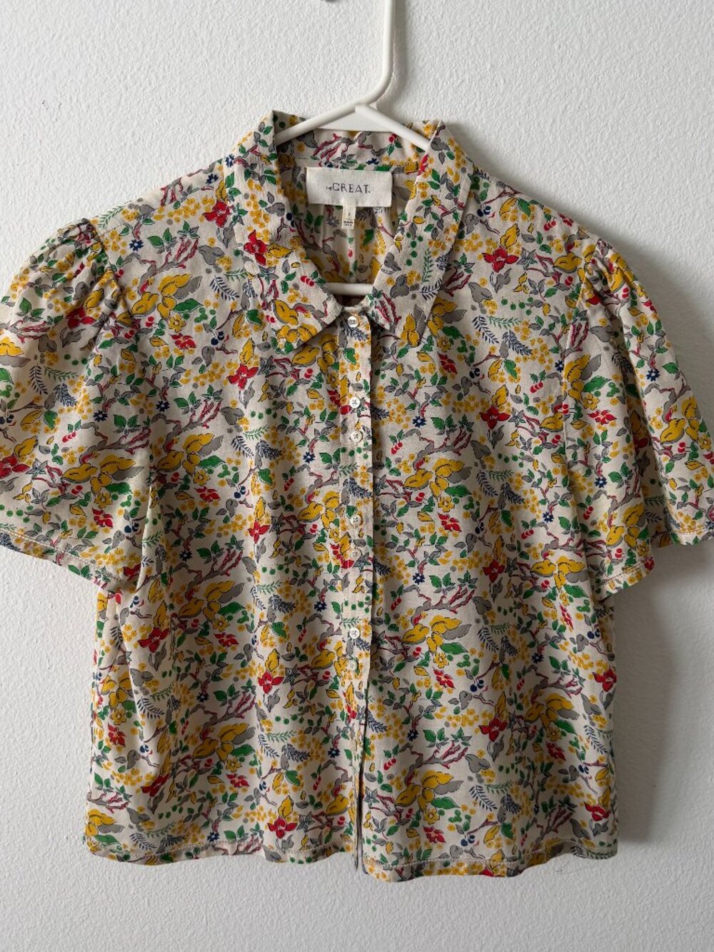 THE GREAT Boxy Cropped Button-Down Size 2